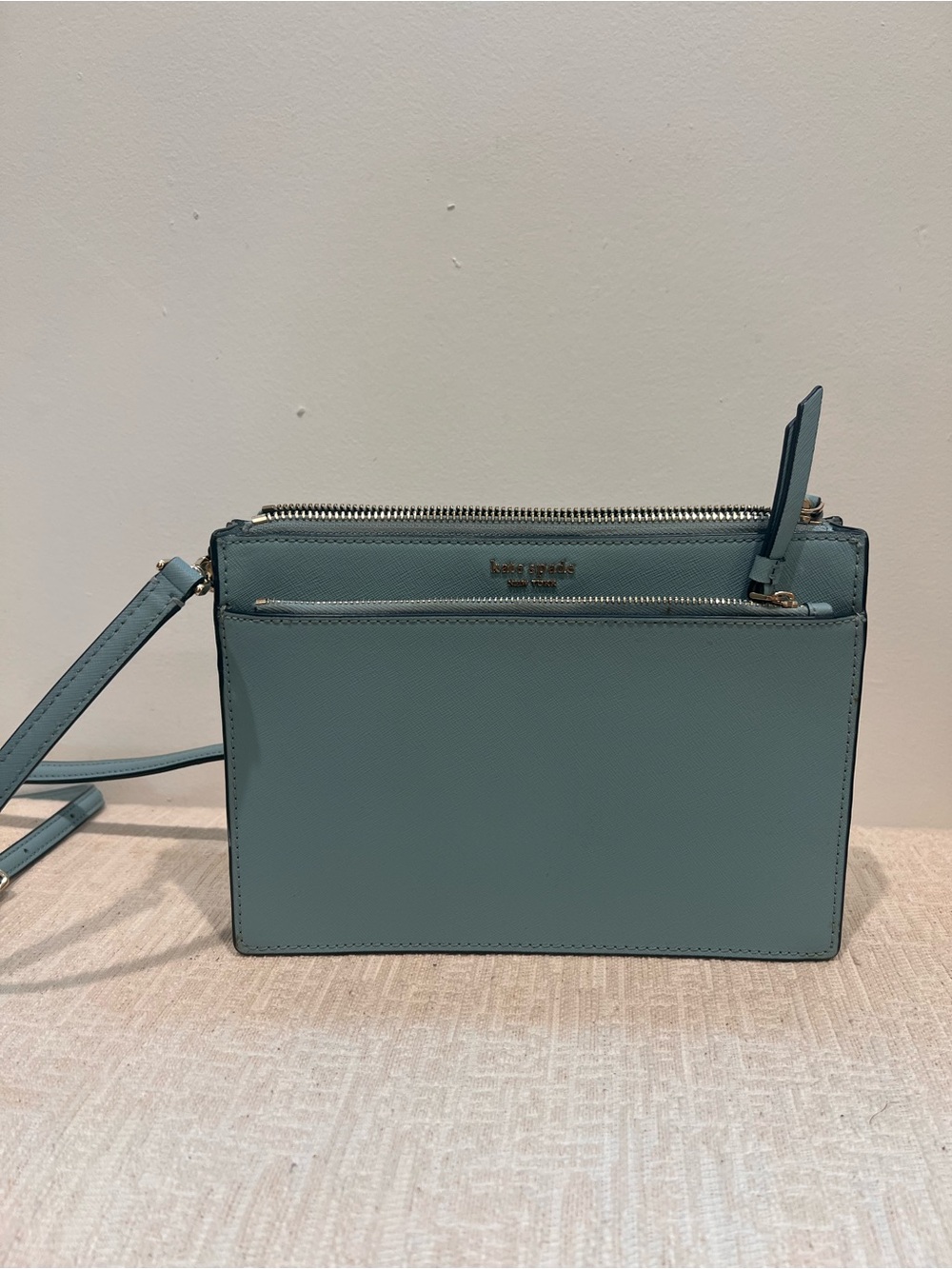 kate spade blue-green leather crossbody bag